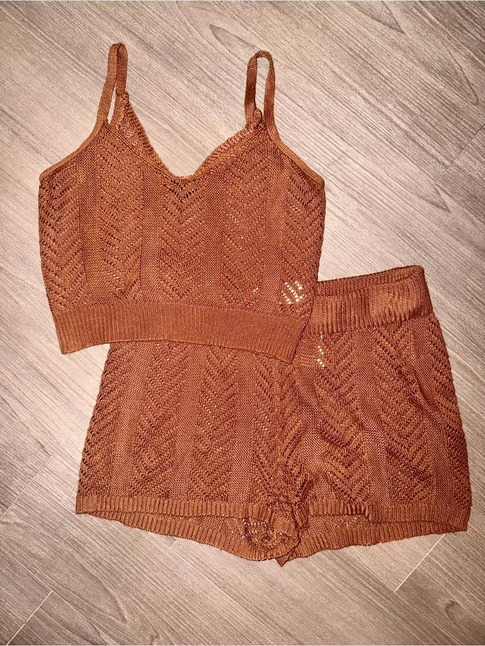 ALMOST FAMOUS Knit Crop Tank Shorts Set